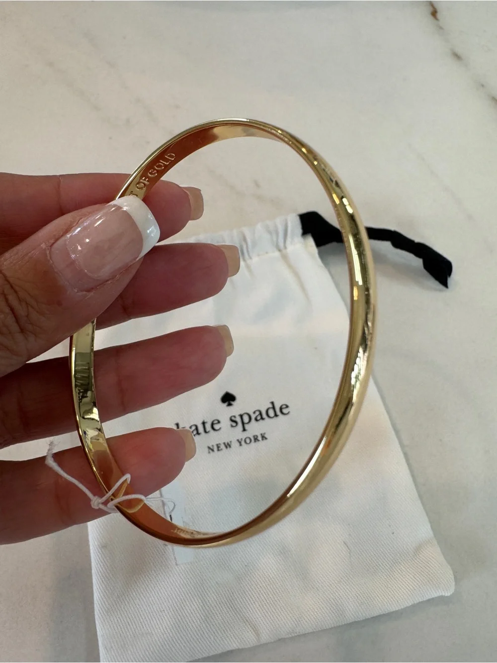Kate Spade Goldtone Slim Signature “Heart of Gold” Bangle - Picture 5 of 8